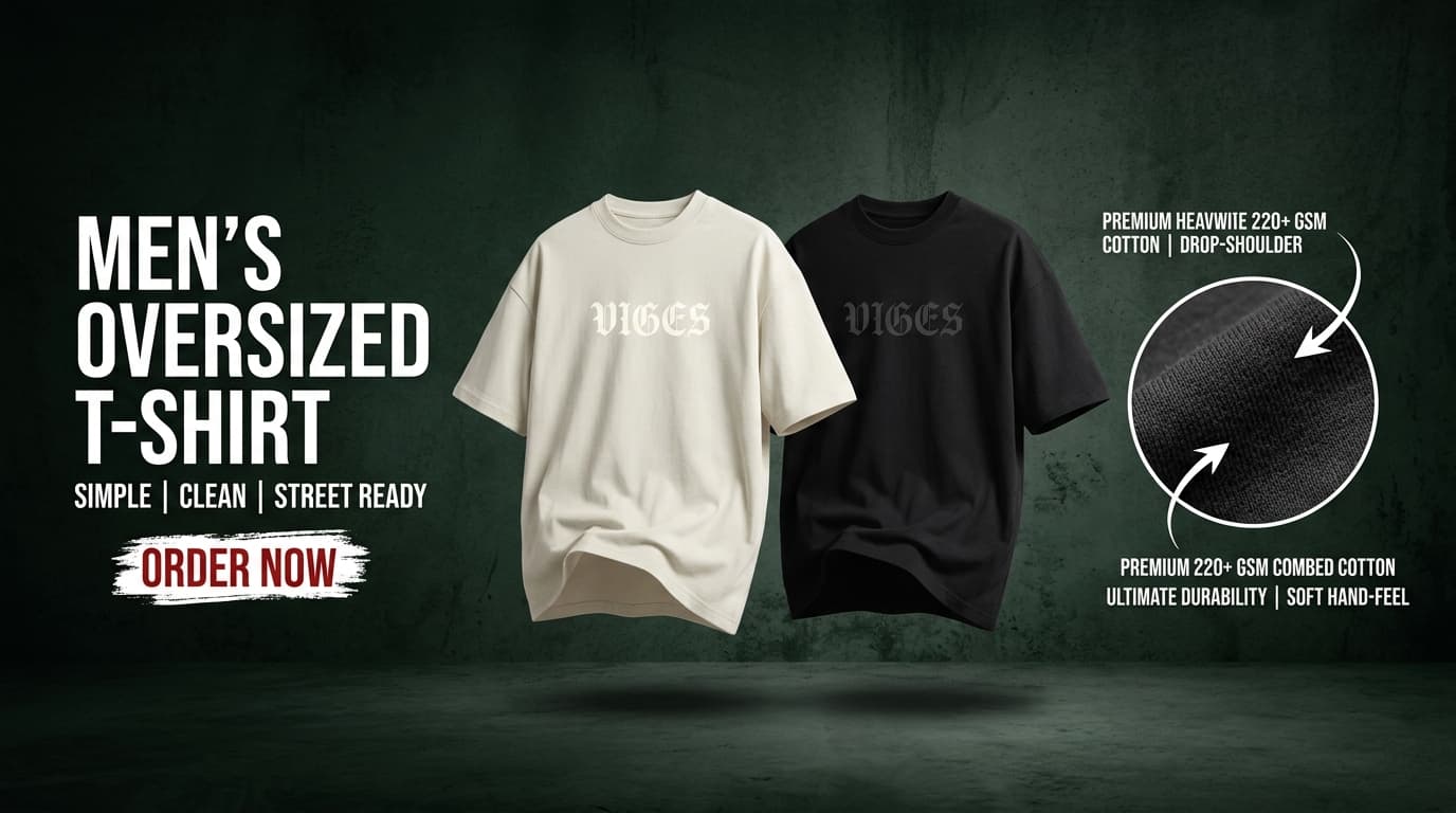 Men's Oversized T-Shirt - Simple, Clean, Street Ready